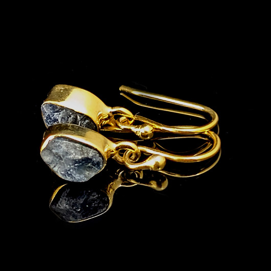 kolczyki pozłacane Pozłacane baśniowe szafiry