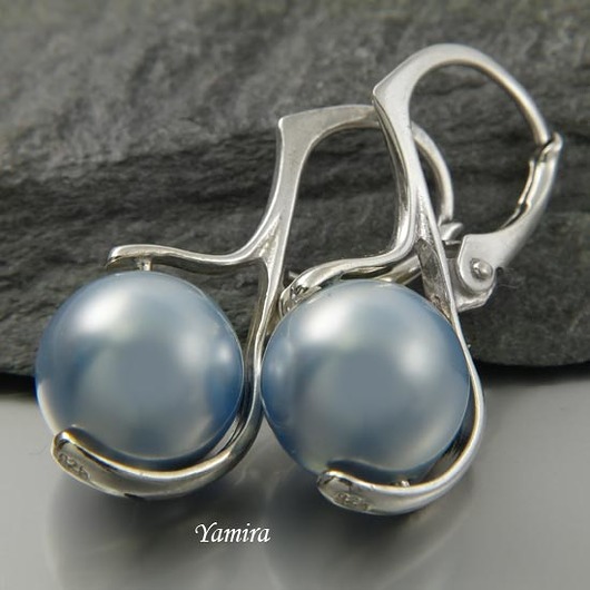 kryształ Swarovski Light Blue pearl subtelle - komplet yamira