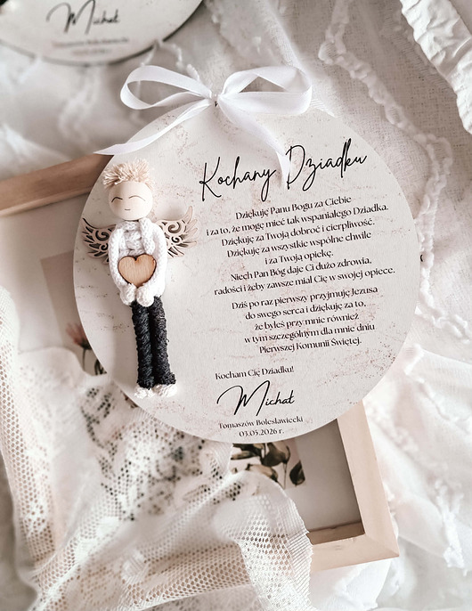 komunia - pozostałe Podziękowania Komunijne dla DZIADKA od chłopca Komunia Święta