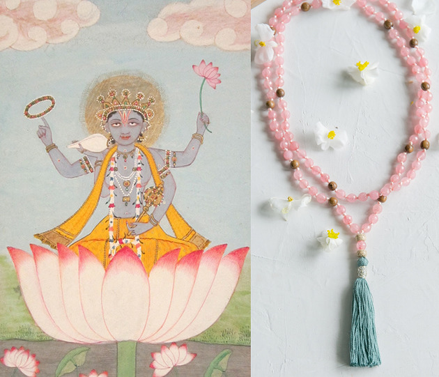BLOOMING LOTUS MALA / naszyjnik JOGA jadeit BALI NOMAD ACCESSORIES