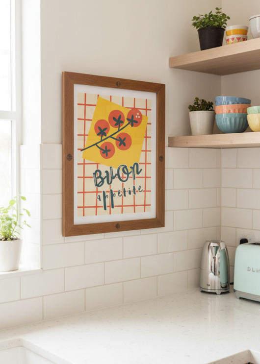plakaty PLAKAT BUON APPETITE foodie prezent, retro vege