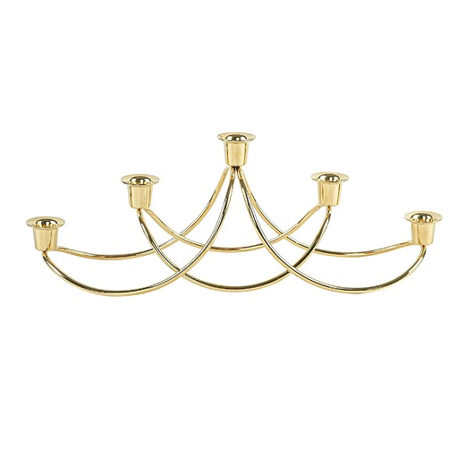 świeczniki i świece Świecznik Georg Jensen, metal w złotym wykończeniu, Dania, lata 70.
