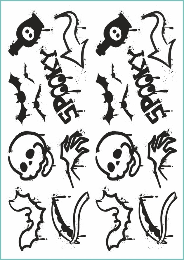 tatuaże zmywalne, tymczasowe Tatuaż tymczasowy "Wzory na Halloween pisane sprayem"