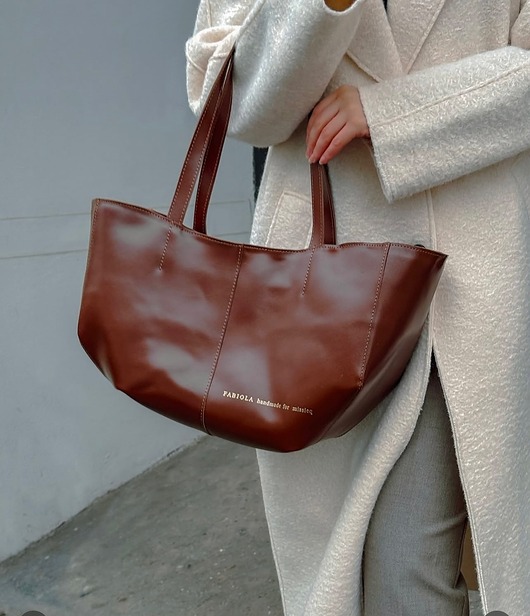 torby na ramię Shopper GINA M koniak szewro GOLD