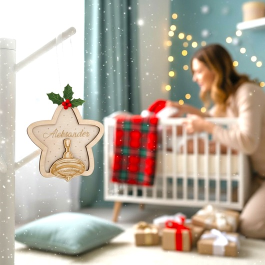 ozdoby choinkowe Bombka Gwiazdka z Imieniem Bączek