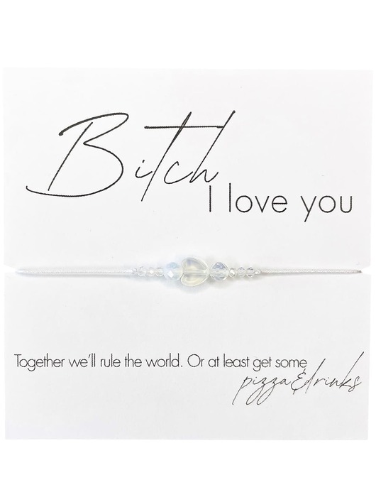 bransoletki na sznurku Bi.ch I love you Bransoletka z kamieni naturalnych Opal kryształowy