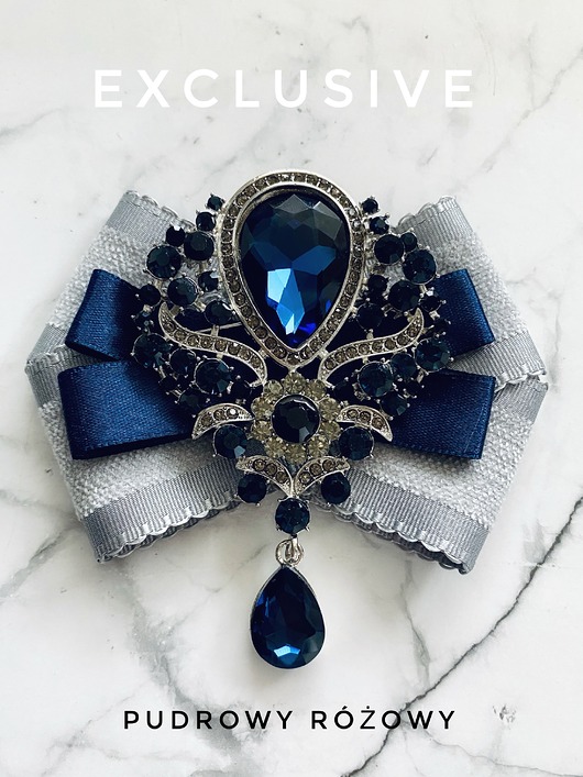 broszki Brosza  z Ogromnym granatowym kryształem NEW