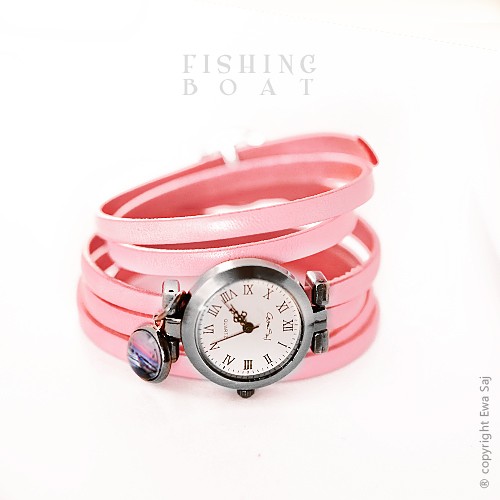 zegarki damskie Bransoletka - zegarek - pink