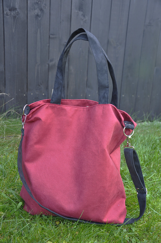 torby XXL TORBA HOBO XXL - bordo, czerń