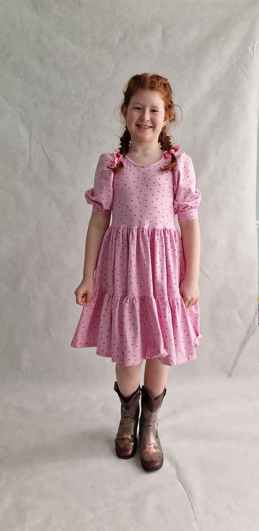 sukienki dla dziewczynki Sukienka różowa w serduszka