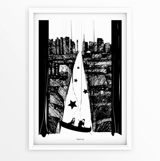 Ponad Miastem Zawieszeni... - art print A4 Parallel World