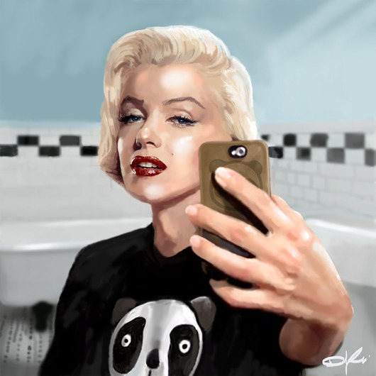 Obraz na płótnie "Monroe Selfie" 80x80cm Krzanoo