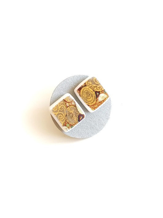 kolczyki ceramiczne Kolczyki złote Klimt