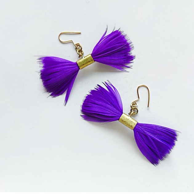 kolczyki z piórami PIÓRKO kolczyki