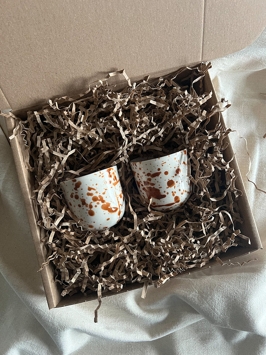 kubki Zestaw prezentowy 2 kubki na espresso porcelanowe