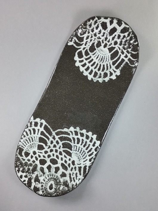 podkładki do kuchni Ceramiczna podstawka pod łyżki Czarna koronka