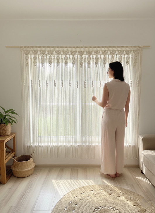 makramy Makrama firanka XXL