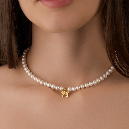 chokery Choker naszyjnik perły- srebro 925
