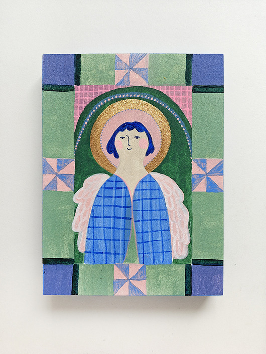 obrazy Anioł ręcznie malowany na desce, 1 egzemplarz