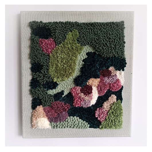 obrazy Obraz zielona sciana punch needle