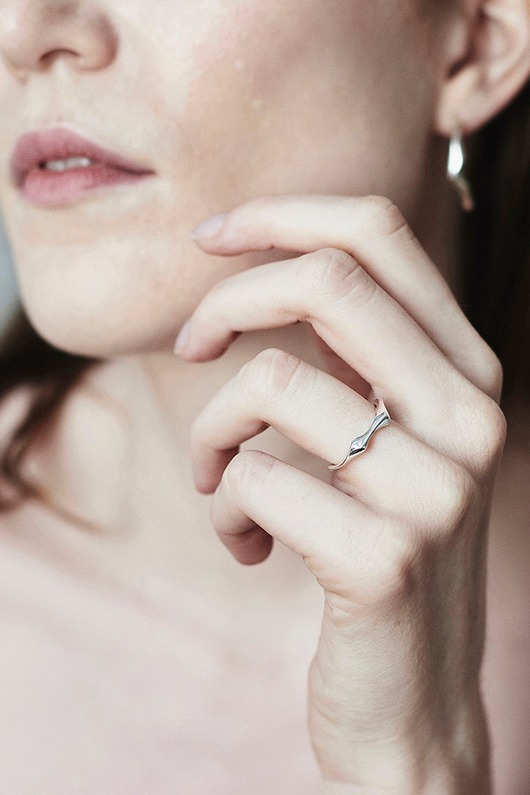 pierścionki srebrne WAVES thin / SILVER RING
