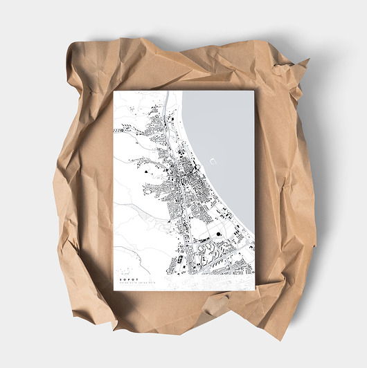 plakaty Sopot - mapa Sopotu, plakaty mapy