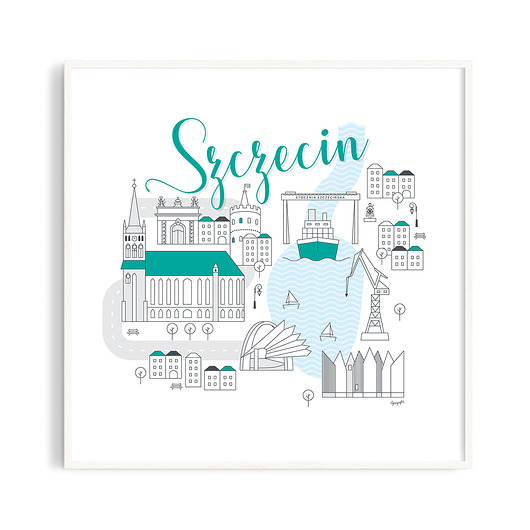 plakaty Szczecin plakat 40x40 cm