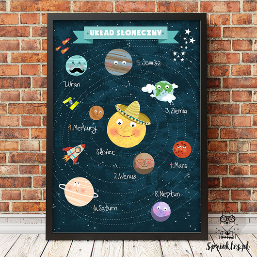 Plakat Układ Słoneczny. Duży 40x50 cm Sprinkles