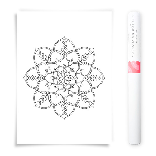 plakaty Plakat do Kolorowania Mandala Kwiatowa 50x70cm