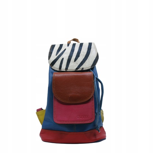 plecaki Plecak damski pojemny skórzany skóra naturalna ze skrawków eko OLIVKA