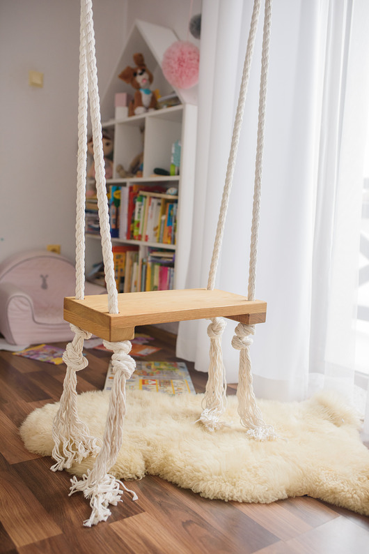 pokój dziecka - różne Huśtawka dębowa dla dzieci i dorosłych! STYL BOHO 50 x 25 cm. Prawdziwy dąb