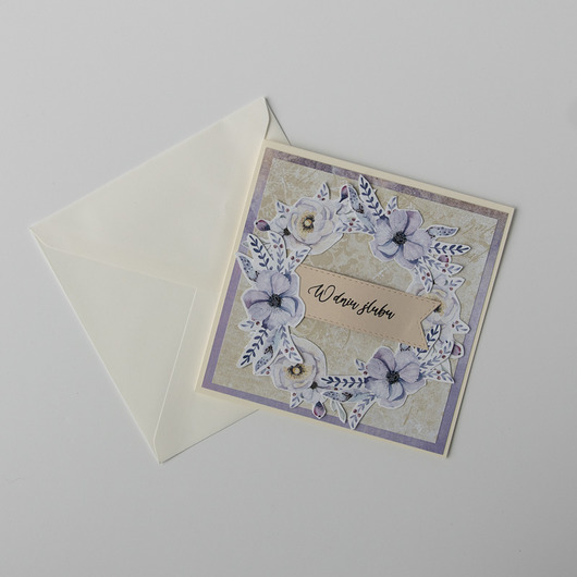 kartki scrapbooking Kartka ślubna z kopertą