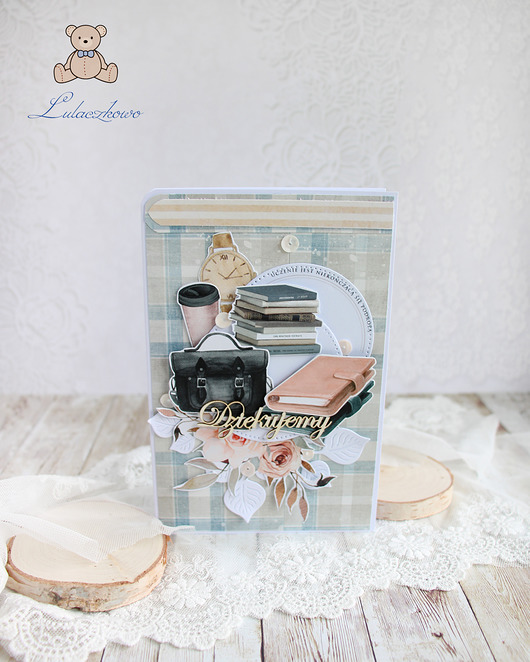 kartki scrapbooking Kartka książka Zakończenie Roku2 GOTOWA