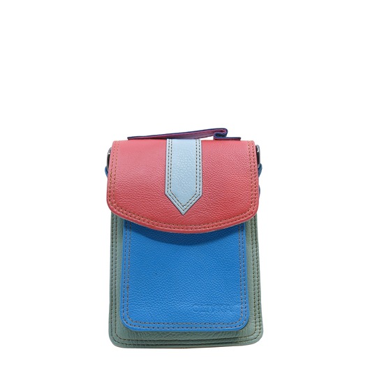 torby na ramię Torebka na telefon skórzana damska listonoszka z rączka i szlufką OLIVKA