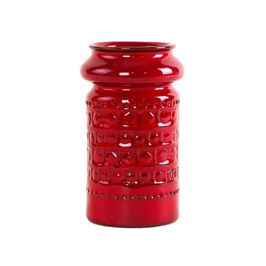 wazony Wazon ceramiczny czerwony, niemiecki design, lata 60, produkcja: West Germany