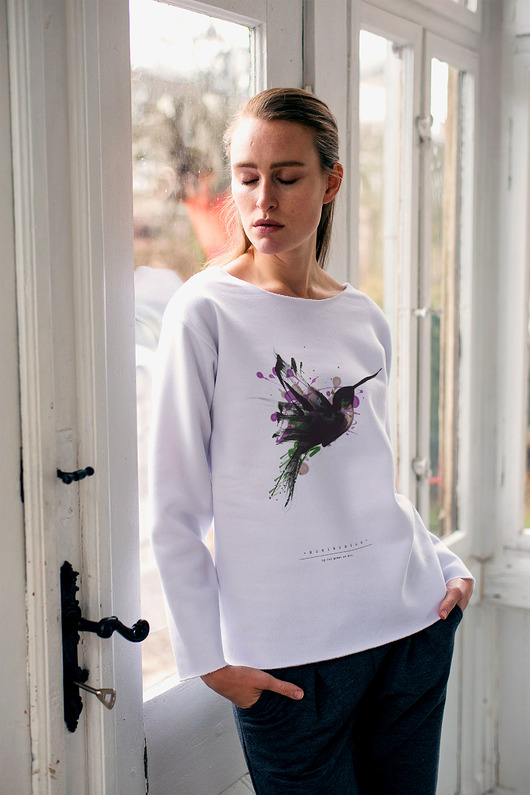 HUMINGBIRD PAINTED Bluza Oversize GAU great as You