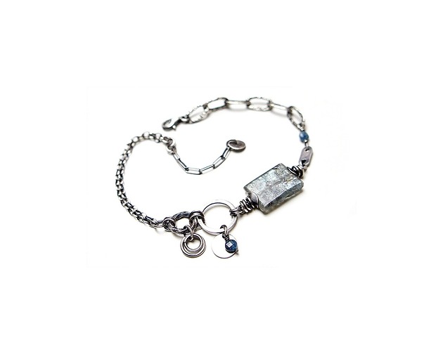 bransoletki wire wrapping Kyanitowa sztabka vol.2  - bransoletka