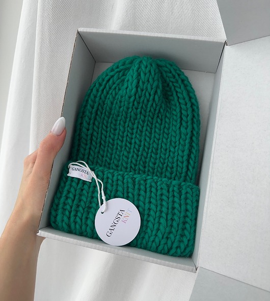 czapki damskie Czapka Lily 100% wełna (kolor - neonowa zieleń) *dostępne od ręki)