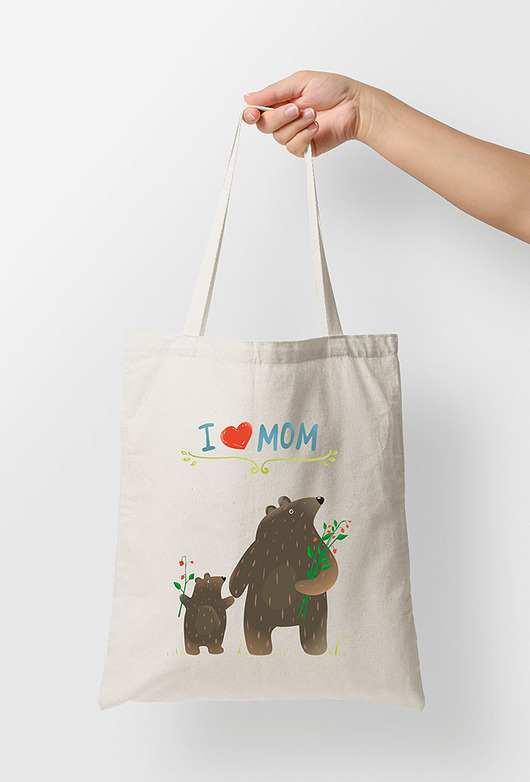 eko torba. i love mom - misie Love Life and Forest
