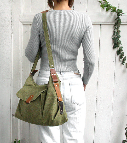 torba xl- olive&brown&folk- elfagado