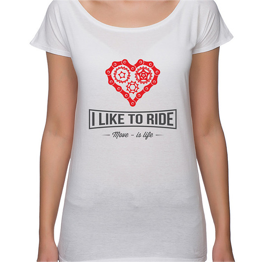 t-shirt damskie Koszulka damska oversize. I like to ride
