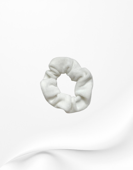 gumki do włosów Scrunchie gumka frotka wąska welurowa biała