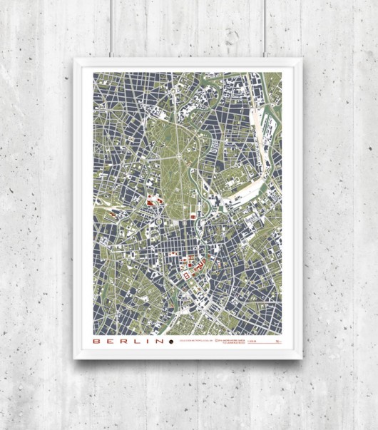Berlin - plan miasta, plakat A2 minimalmill