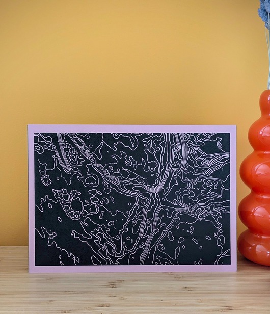 grafiki i ilustracje Ręcznie drukowana mapa Poznania vol. 2 (róż) 21x30cm