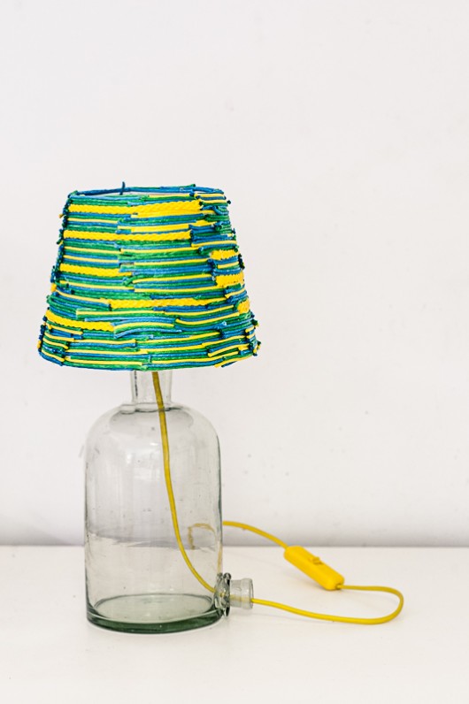 Lampka nocna butelka  - abażur hand-made herywalery
