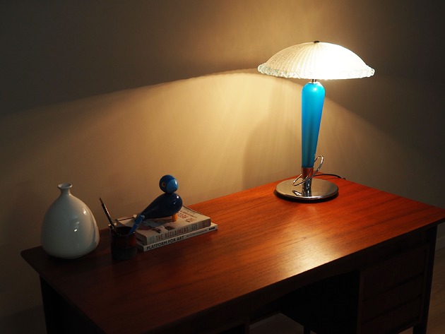 lampy stołowe Lampa biurkowa, szkło Murano, włoski design, lata 90, produkcja: Włochy