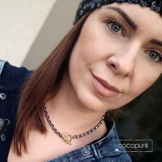 chokery Naszyjnik Srebro - łańcuch ze złotym zapięciem