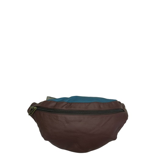 saszetka nerka Nerka skórzana wygodna pojemna damska ze skrawków OLIVKA