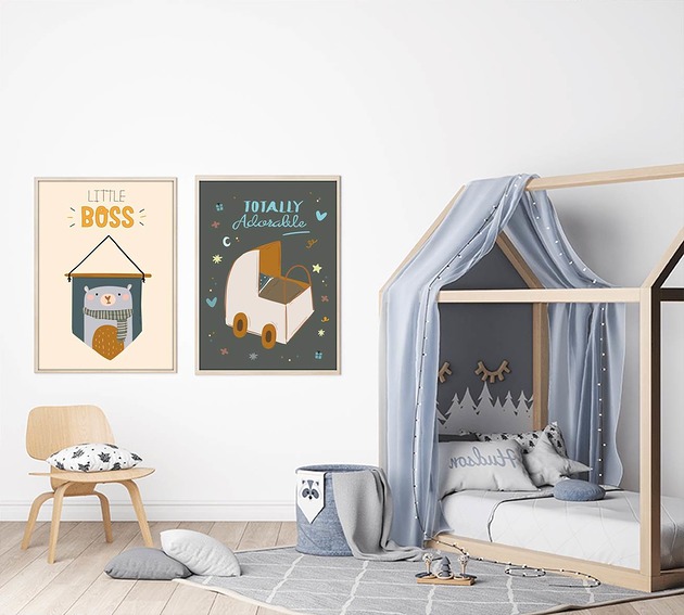 obrazy i plakaty do pokoju dziecięcego Zestaw 2 plakatów Little one