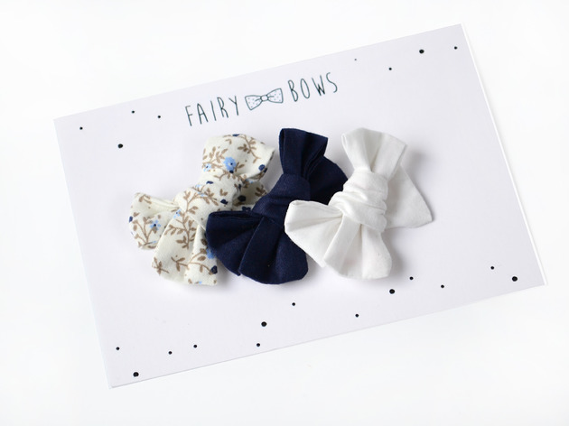 Spinki mini kokardki 3 sztuki zestaw FairyBows